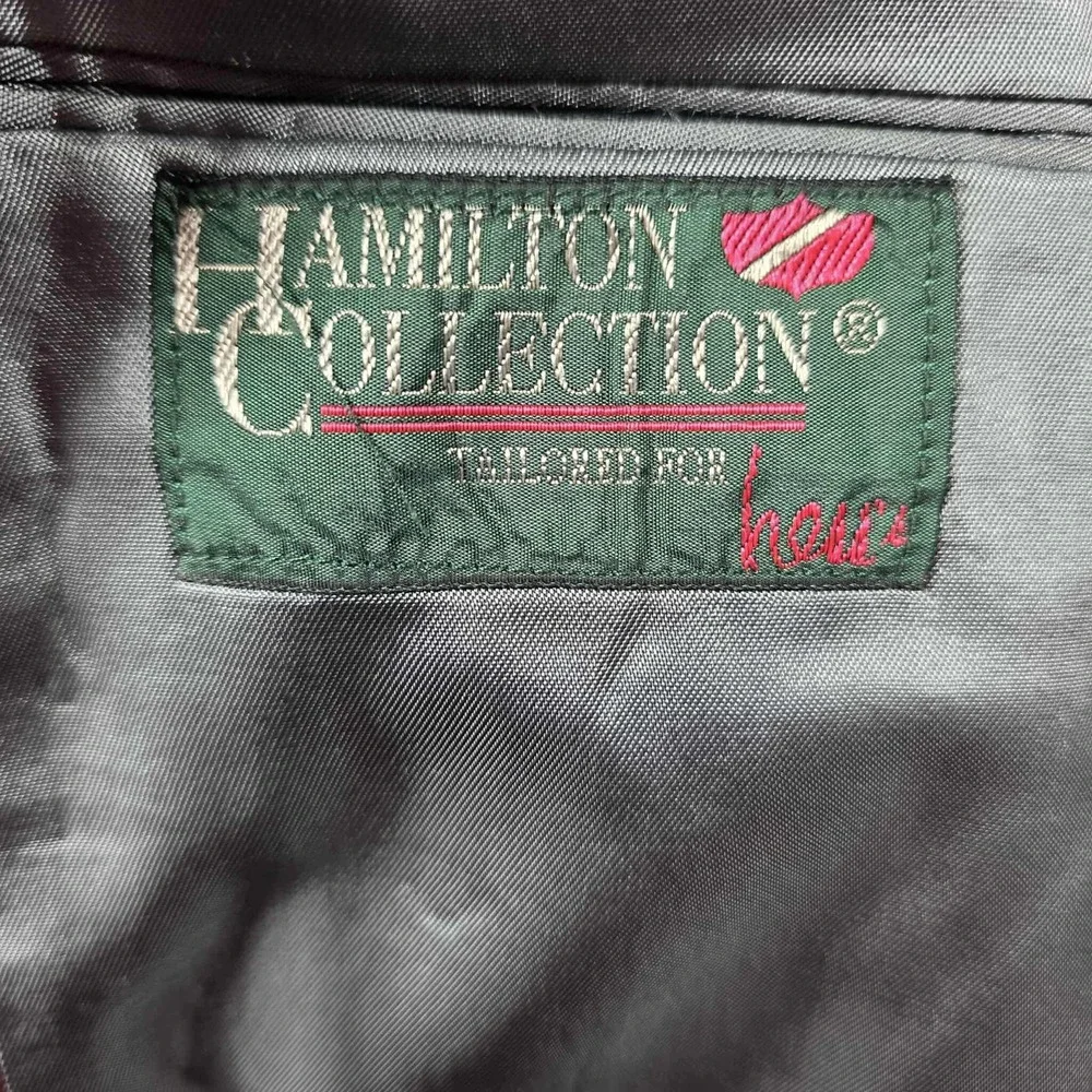 Hamilton Collection Tweed Sport Coat‎ Blazer Elbow Patches Men's 46R Grey